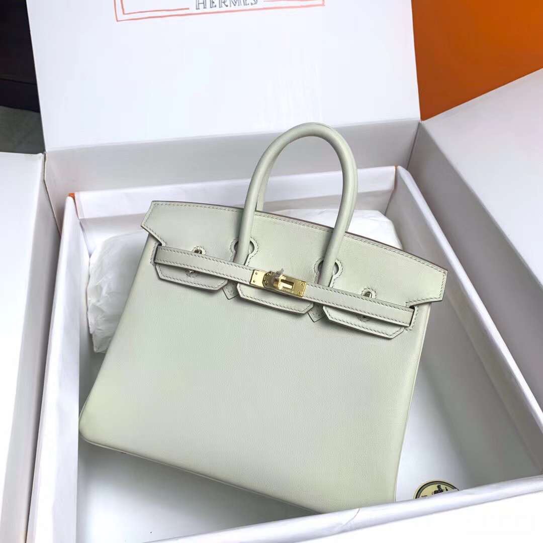 Hermes Birkin 25CM Swift Leather Handbag White